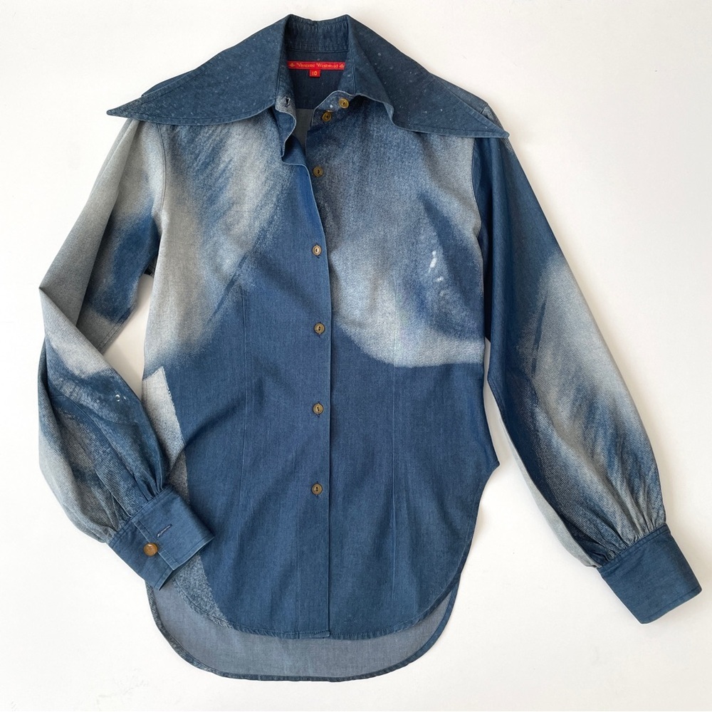 Vivienne Westwood Vintage F/W Archive 1992 Always On Camera Chambray Button-Up - Picture 3 of 16